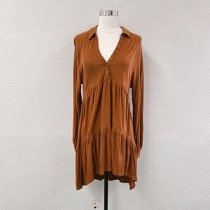 NWT Free People Brown Neutral Indie Tunic Size S